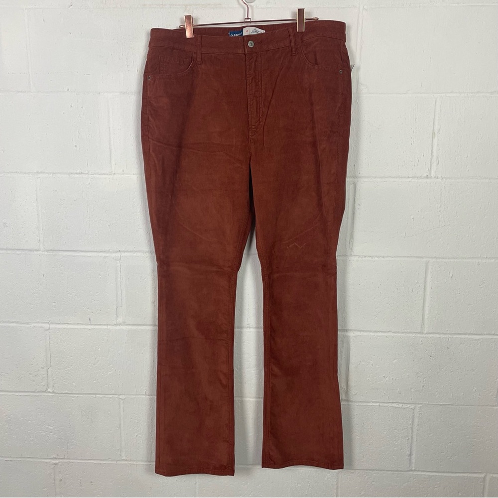 Old Navy Corduroy Jeans Extra High‎ Rise Kicker Boot Cut Rust Color Cowgirl 16